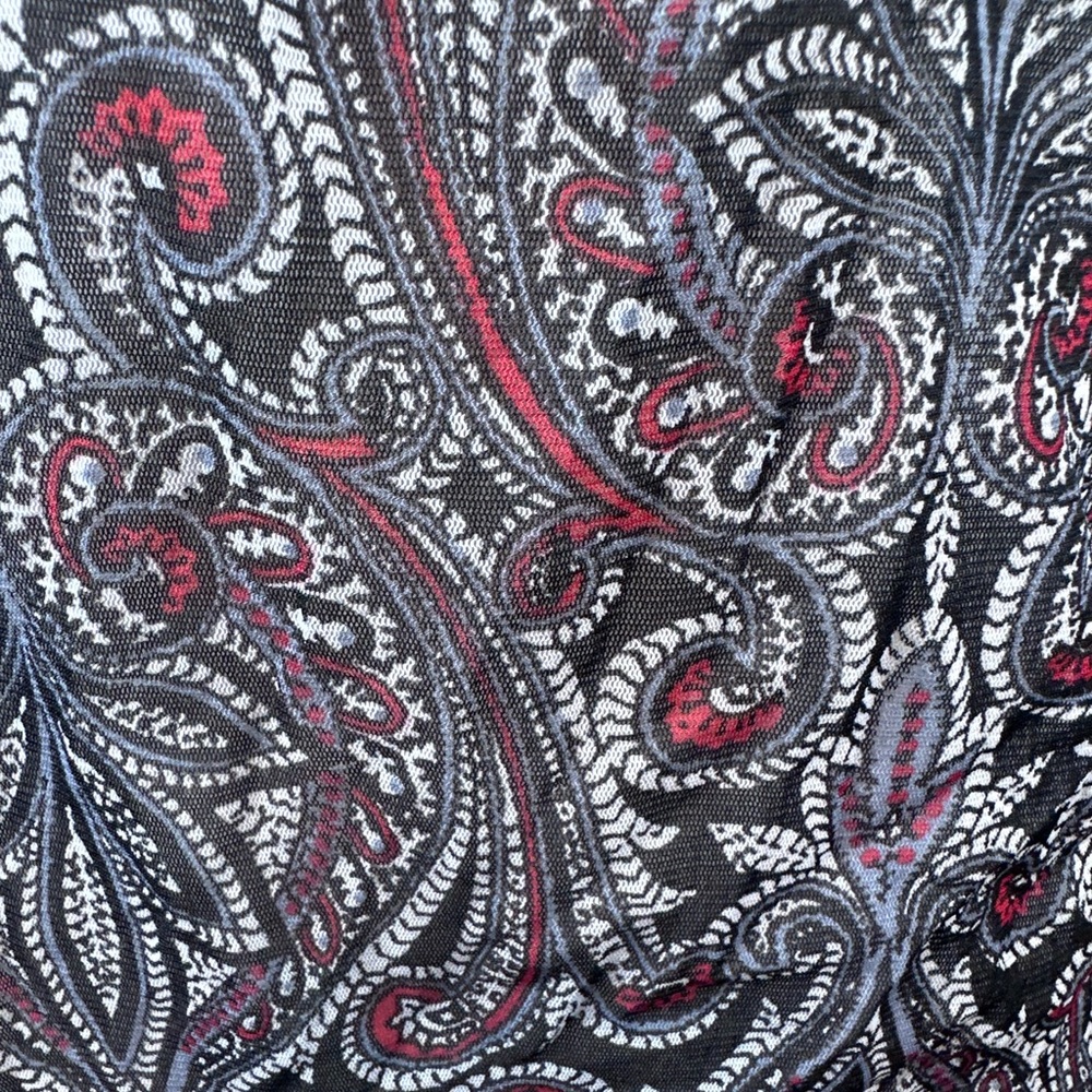 Michael Kors red, gray & black Paisley print sleeveless top size XL - Picture 8 of 10